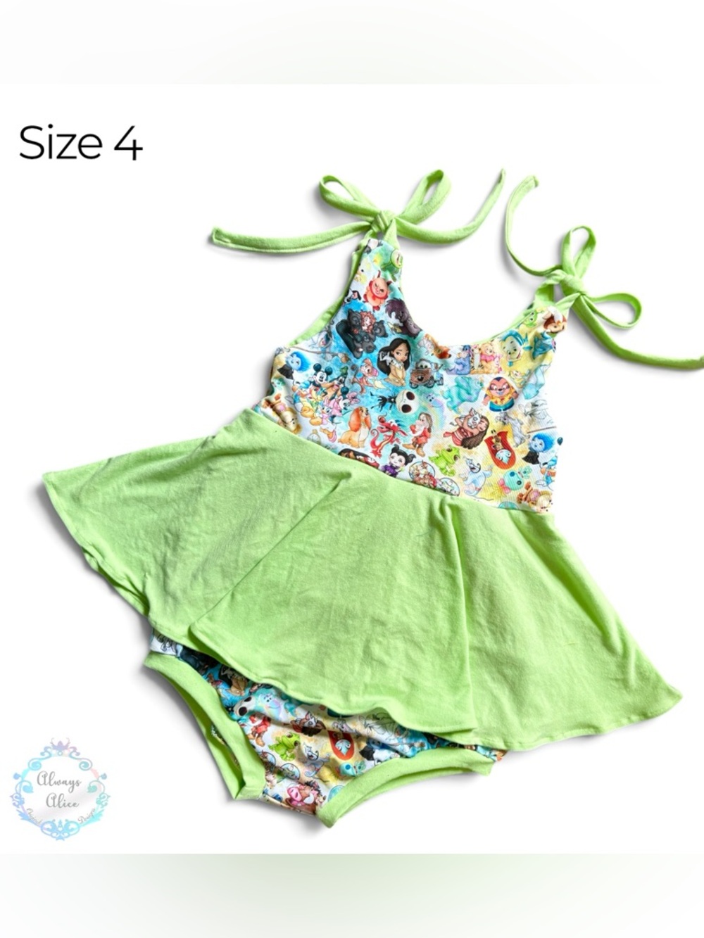 Girls Romper with skirt Disney print